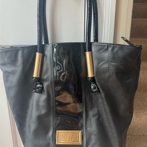 Badgley Mischka Black leather with Patent leather bag.